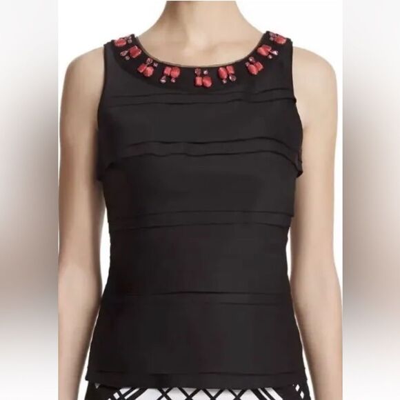 White House Black Market Tops - White House Black Market Black Tiered Sleeveless Top 0